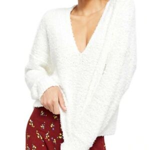 Free People Finders Keeper Ivory V-neck Sweater